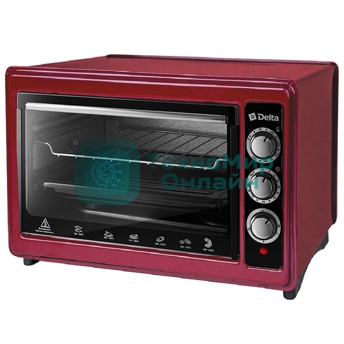Мини-печь Delta D-0123 бордовая