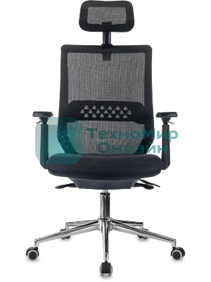 Кресло эргономичное Бюрократ MC-612N-H черный TW SQU BL сетка/ткань с подголов. крестов. металл хром