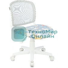 Кресло детское Бюрократ KD-W10 голубой овечки крестов. пластик пластик белый