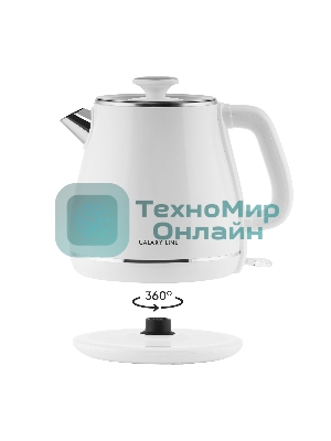 Чайник электрический Galaxy Line GL 0331, белый, пластик, 2200 Вт, 1.8 л