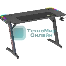 Стол игровой Cactus CS-GTZ-BK-RGb столешница ДСП, черный каркас черный