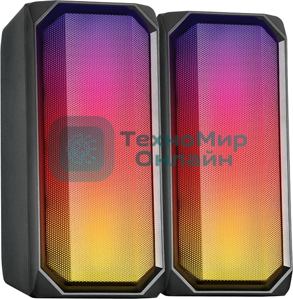 Акустическая система RGb 2.0 + Bluetooth, Qumo Charisma (ВТ 0054), 15ВТ, объемное звучание, отключаемая многорежимная RGb подсветка, USB+Jack 3,5мм