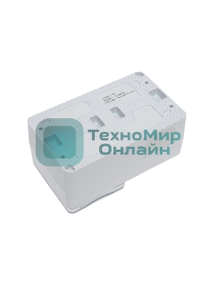 Блок открытого монтажа AtlasDesign PROFI IP54: розетка с заземлением со шторками 16А, выключатель 1-клав.10А, серый