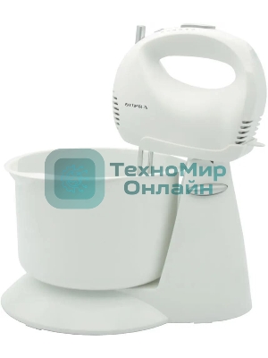 Миксер SUPRA MXS-530 с чашей. 500 Вт. Режим Турбо. 5 скоростей. Две насадки: для взбивания яиц и крема и для замеса тяжелого теста. белый