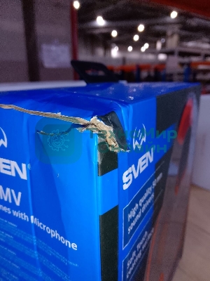 (Поврежденная упаковка) Гарнитура игровая проводная SVEN AP-G988MV черный/red (2xJack 3.5mm, кабель 1.2м) (SV-014797)