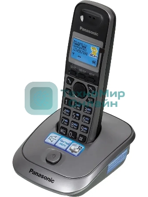 Телефон беспроводной (DECT) Panasonic KX-TG2511RUM (металик) АОН, Caller ID,спикерфон на трубке,переход в Эко режим одним нажатием