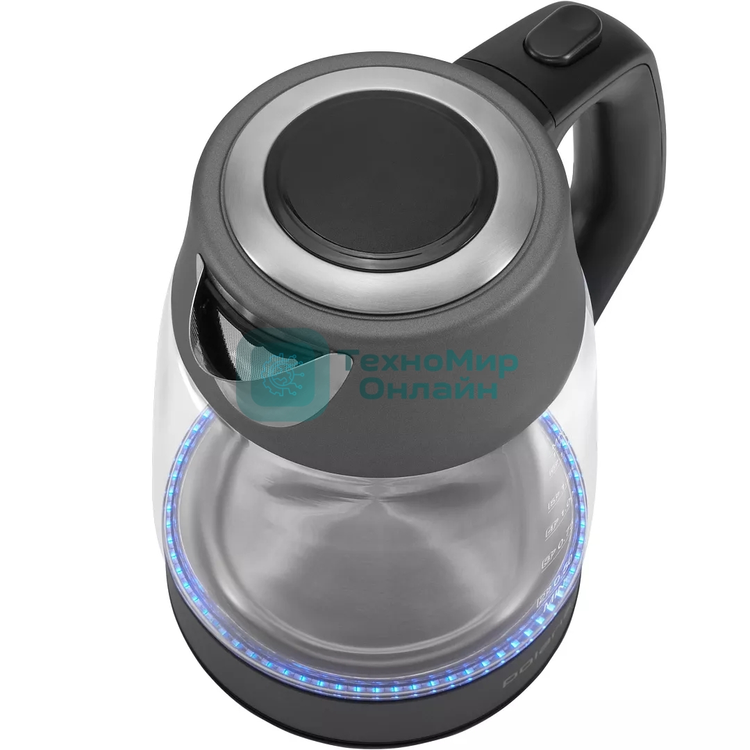 Чайник электрический Polaris PWK1760CGL графит, 1,7 л, 2150 Вт, стекло