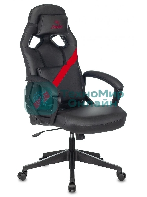 Кресло игровое Zombie DRIVER черный/красный, искусственная кожа, с подголов. крестовина пластик