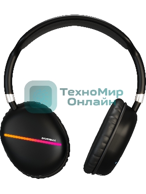 Беспроводные/проводные наушники SOUNDMAX SM-HP2200B черный, накладные, Bluetooth + проводной, до 8 ч