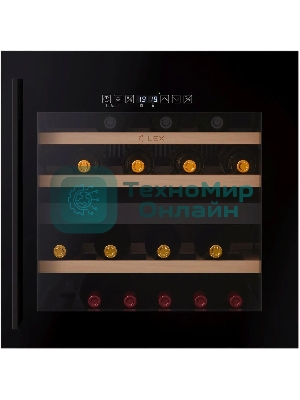 Винный шкаф LEX LWD6036BL dual zone S черный, 85 л, 2 отсека, 36 бут.