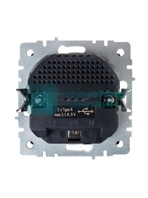 Розетка 1-местная IEK BRITE РЮш10-1-БрЧ (BR-R14-16-U21-D21-K02) 16А, с USB A+A 2.1А, с заземлением с защитными шторками, черный