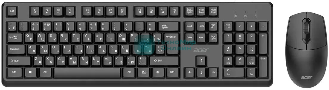 Комплект клавиатура+мышь Acer OCC501 проводной, USB, 1200 DPI, черный