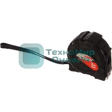 Рулетка Matrix, 3 м х 16 мм, обрезиненный корпус, черный