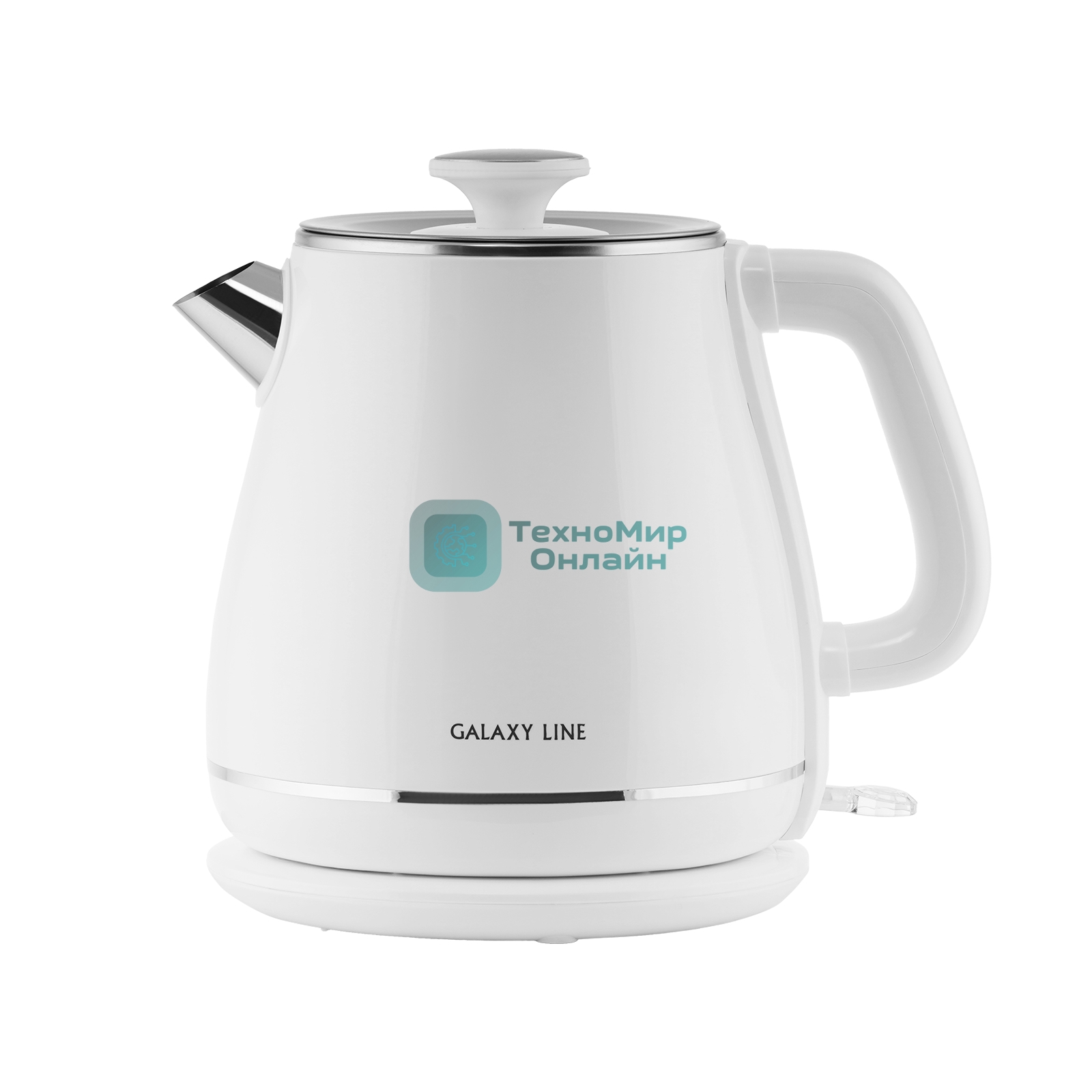 Чайник электрический Galaxy Line GL 0331, белый, пластик, 2200 Вт, 1.8 л