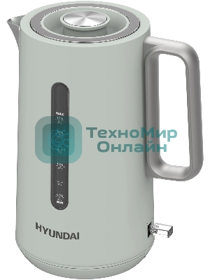 Чайник электрический Hyundai HYK-S9999 1.7л. 2200Вт светло-зеленый/серебристый корпус: металл