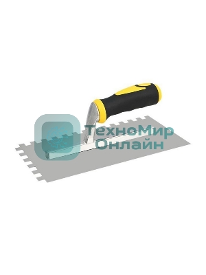 Кельма зубчатая прямоугольная Deli DL509321 280х130мм, зуб 10x10, нержавеющая сталь