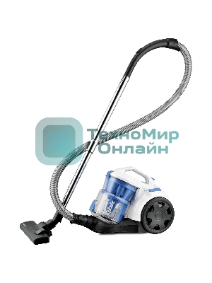 Пылесос BBK BV1501 белый/синий, 300/1600 Вт, уборка сухая, пылесборник контейнер 2 л