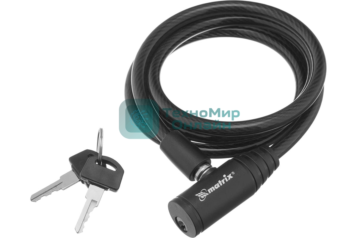 Замок тросовый универсальный Matrix 8 х 1200 мм