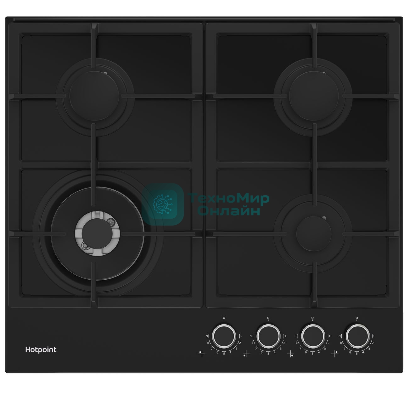 Газовая варочная панель Hotpoint HGS 62F/BK, независимая, черный