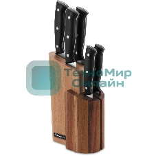 Набор ножей кухонных Rondell Dual RD-1943 компл.: 6 предм. с подставкой черный подар. коробка