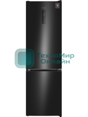 Холодильник Weissgauff WRK 2000 Total NoFrost Inverter Black черный двухкамерный 240/95л морозилка снизу