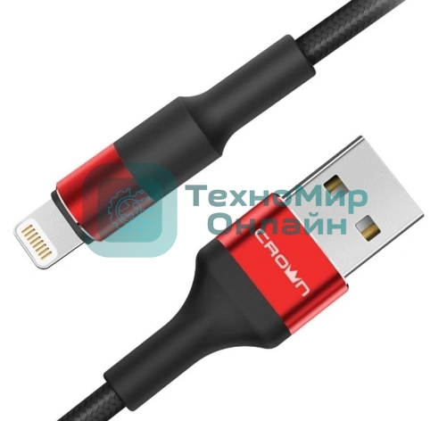 Кабель Crown USB - Lightning CMCU-007L red