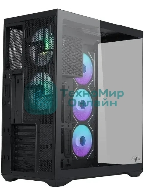 Корпус ATX Eurocase M4801 black, без БП, закаленное стекло 2 стороны
