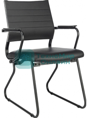 Кресло Бюрократ CH Balance-AV Line черный экокожа полозья металл