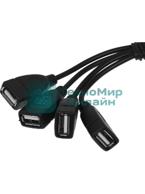USB-концентратор Buro BU-HUB4-0.3-U2.0-Splitter, USB 2.0, USB 4 порта, USB