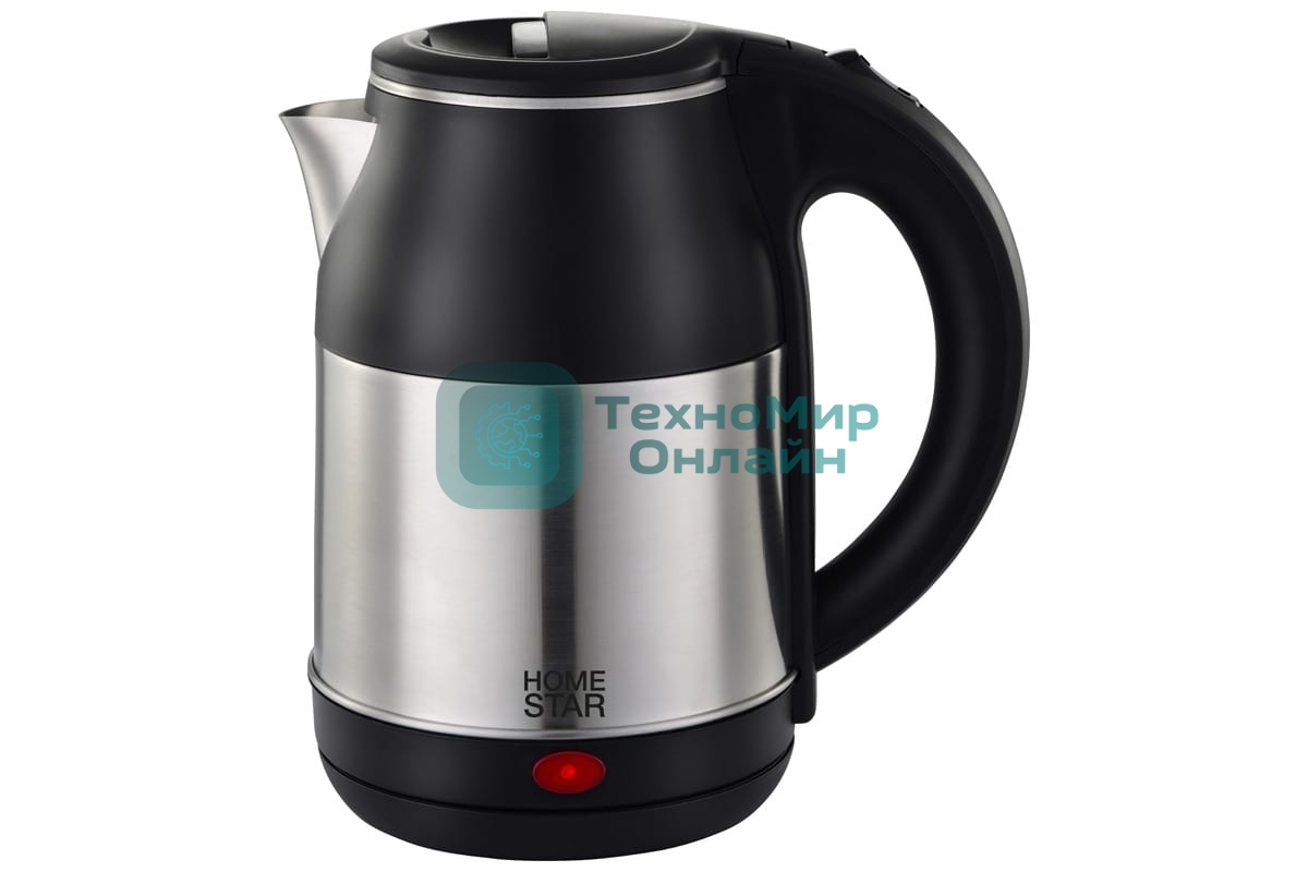 Чайник электрический Homestar HS-1034 1.8 л, нержавейка, черный (12)