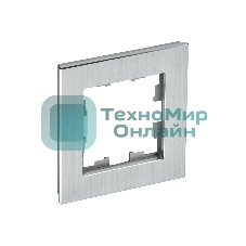 Рамка 1-местная IEK BRITE РУ-1-1-БрА (BR-M12-M-K47) металл алюминий
