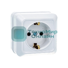 Розетка 1-м BOLLETO с заземл. накл. 7028 белый ASD/IN HOME 4680005959792