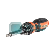 Отвертка-битодержатель Patriot SPS-8 с набором бит SL5мм,SL6мм,PH1,PH2,PH3,T15,T20, CR-V, двухкомпонентная рукоятка