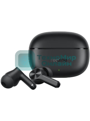 Наушники TWS Realme Buds T200x черный, внутриканальные, Bluetooth, до 30 ч
