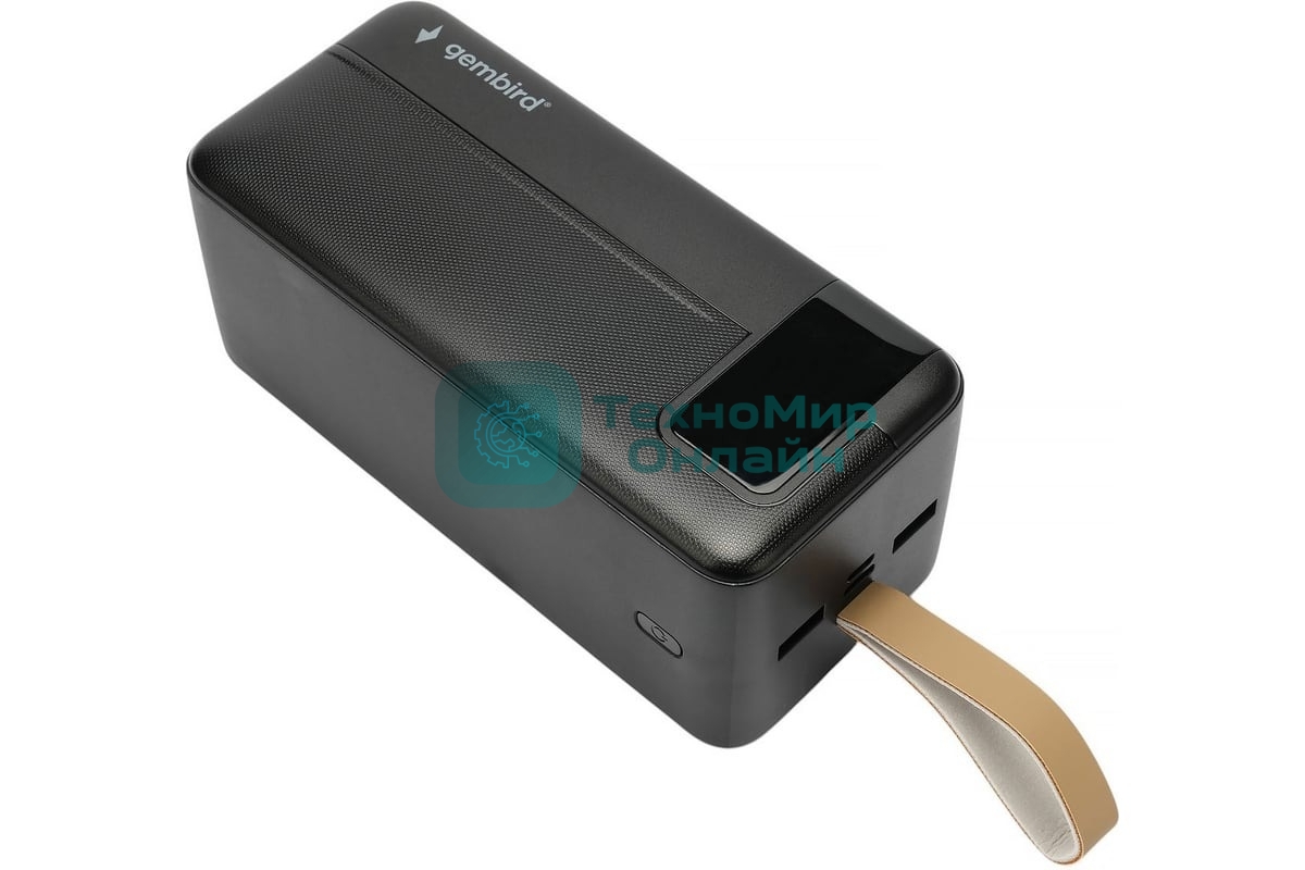 Портативный аккумулятор Gembird GPB-50Q, 50000мА·ч, QC/PD, дисплей, черный