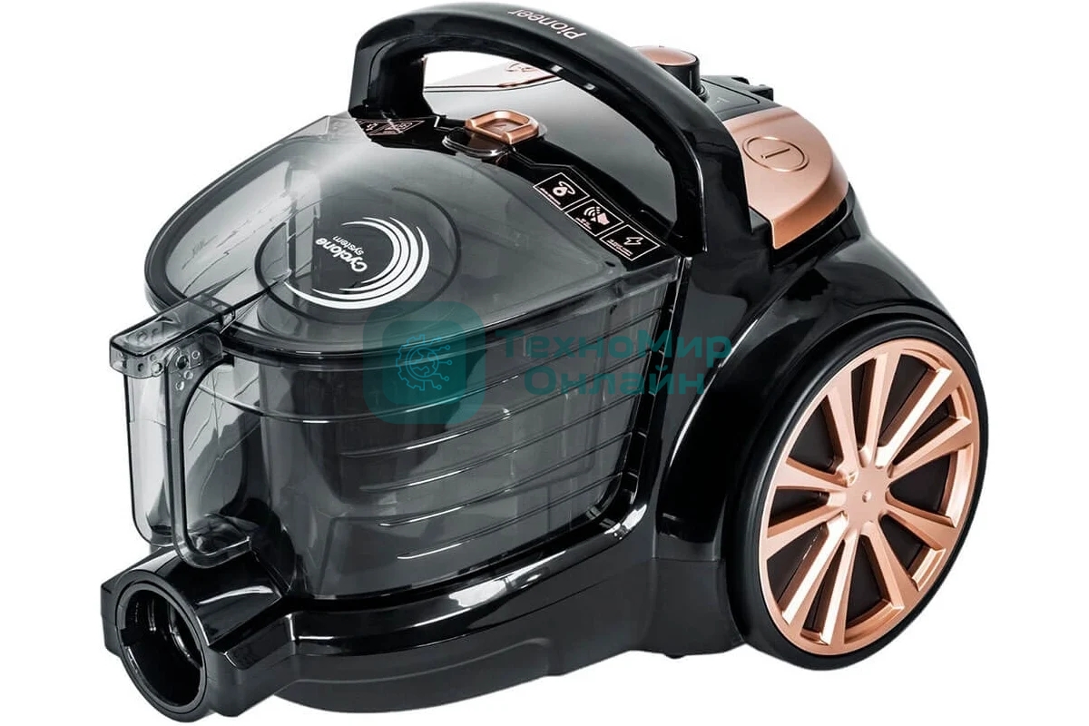 Пылесос Pioneer VC335C черный/персиковый, 360/2050 Вт, уборка сухая, пылесборник контейнер 2 л