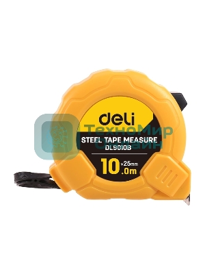 Рулетка Deli DL9010B 10мx25мм Метрическая. Корпус ударопрочный, компактный.