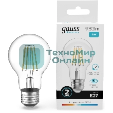 Лампа филам. Gauss Filament 11Вт цок.:E27 груша св.свеч.бел.нейт. (упак.:10шт) (22221)