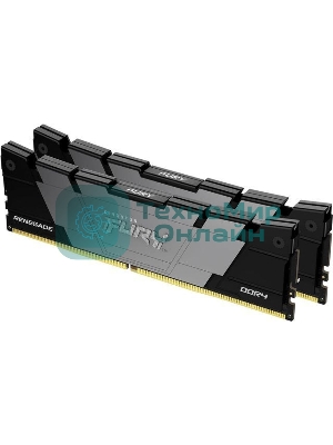 Оперативная память Kingston Fury Renegade, DDR4, 32GB (2x16GB), 3200MHz, CL16, DIMM, с радиаторами, серый/черный