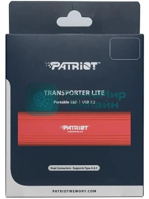 Внешний SSD Patriot Transporter Lite, 4TB, USB 3.2 Gen 2 Type-A/Type-C, R/W 1000/1000, красный