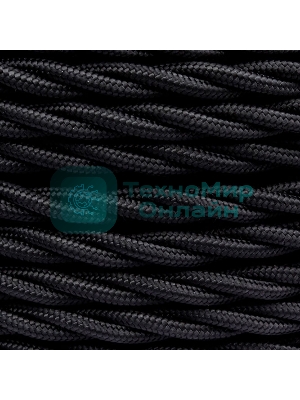 Провод ретро Bironi B1-435-73-50 3х2.5 матовый черный (уп. 50 м)