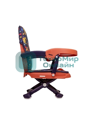 Стульчик для кормления BQ BCH012 Dinos. Стульчик-бустер BQ BCH012. Гипоалергенные безопасные материалы/Съемный чехол из экокожи. Удобный, устойчив к загрязнению и легко моется/Съемная столешница/Безопасность малыша: устойчивая конструкция, нескользящие ножки, надежная фиксация на стуле, разделитель для ног для дополнительной фиксации/4 уровня высоты/Благодаря своей компактности, легкой сборке и наплечной лямке его можно брать с собой на природу, в гости или путешествие