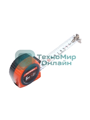 Рулетка PATRIOT MTP-5-19, магнит, 2сторон.зацеп, антиблик.нейлон.покрытие, крупн.шрифт, двусторон.белая лента, 5м*19 мм