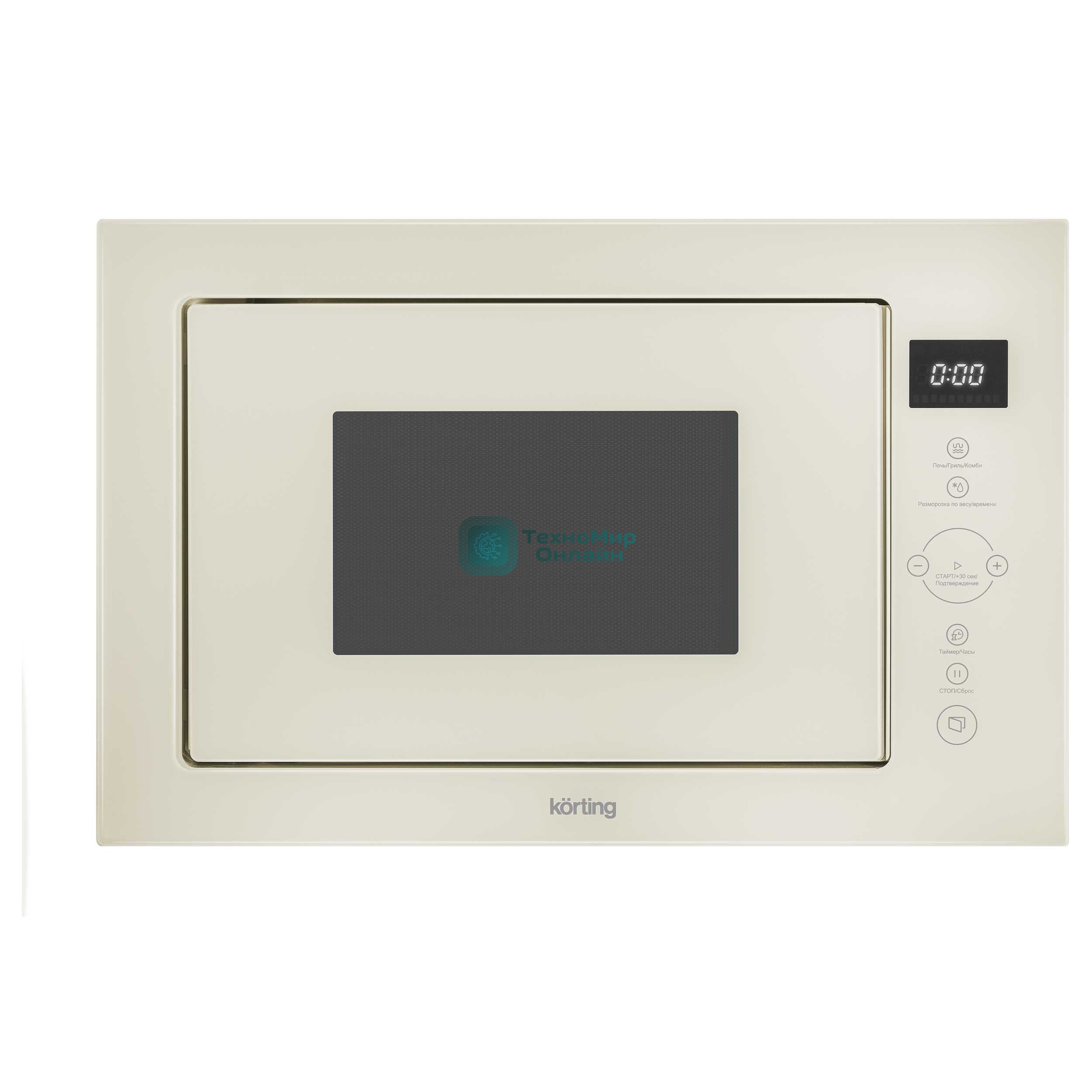 Встраиваемая микроволновая печь Korting KMI 825 TGB бежевый, 25 л, 900 Вт, переключатели - сенсор
