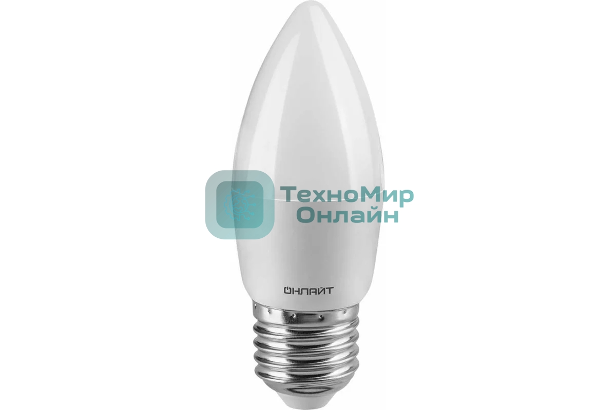 Лампа светодиодная ОНЛАЙТ 71630 OLL-C37-6-230-2.7K-E27-FR 6Вт свеча 2700К теплый белый E27 450лм 176-264В
