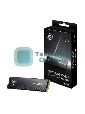 Накопитель SSD MSI M.2 2280 2Tb SPATIUM M560 Client SSD S78-440Q940-P83, PCIe Gen4x4 with NVMe, 3D TLC, R/W 4900/4400