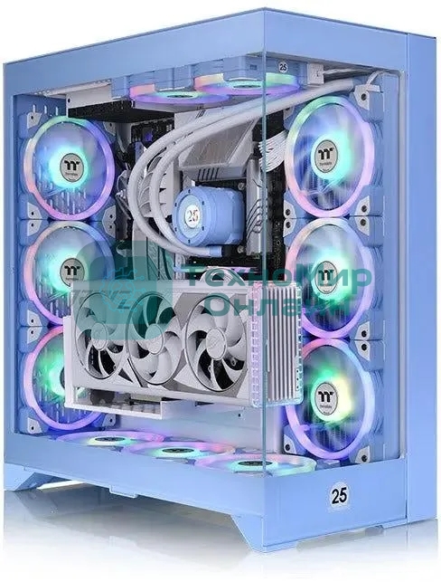 Компьютерный корпус Thermaltake CTE E600MX Hydrangea синий без БП E-ATX 11x120мм 4x140мм 2xUSB 3.0 audio bott PSU
