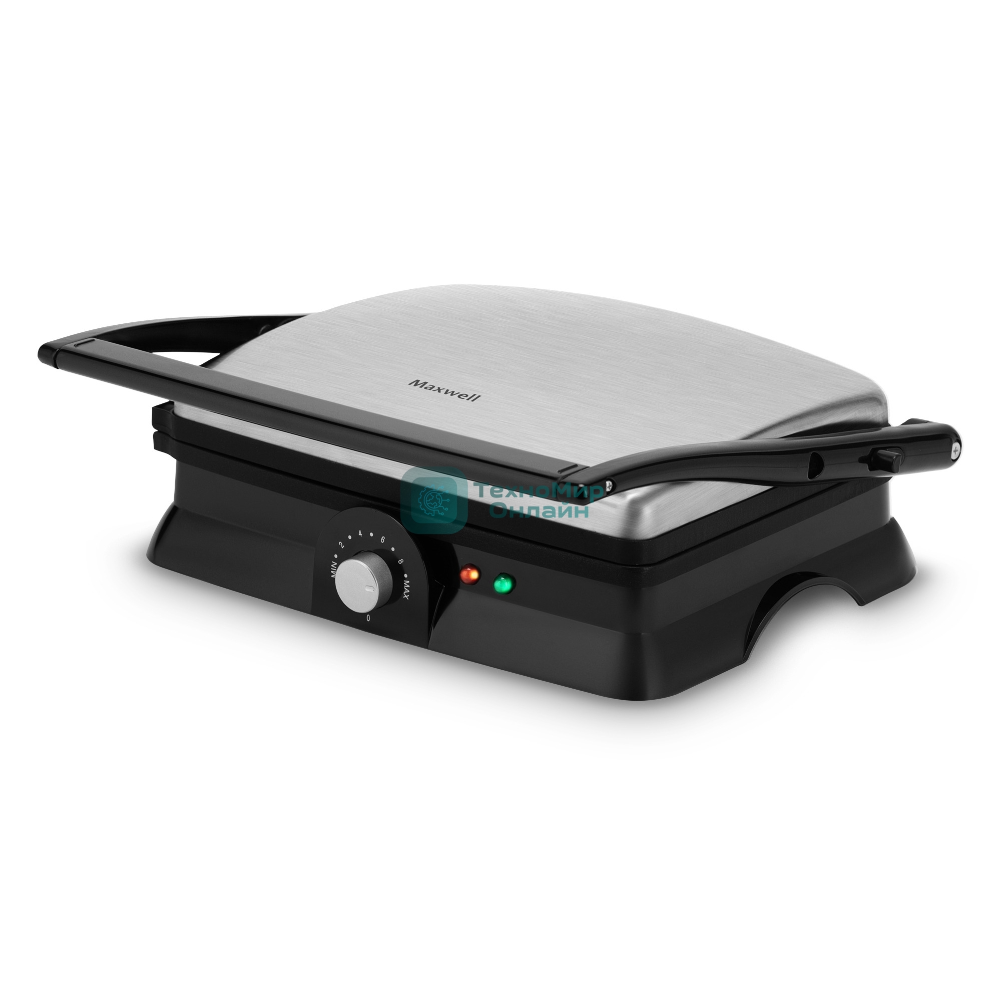 Электрогриль Maxwell MW-1960, 2000Вт, стальной