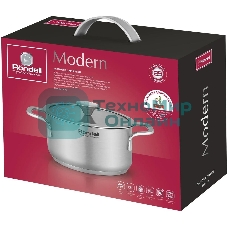 Кастрюля Rondell Modern RDS-1746, 2л, 18см, с крышкой, стальной