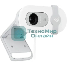 Веб-камера Logitech HD Webcam Brio 100 белый 2Mpix (1920x1080) USB-A с микрофоном (960-001618)